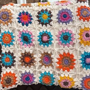 Colorful Crochet tote bag.